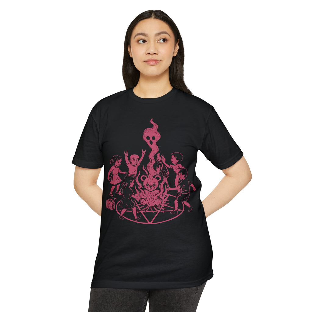 "Let's Start A Cult" Graphic Tee | Creepy Campfire Occult T-Shirt, Next Level 6210 Fitted Top, Vintage Pastel Grunge, Retro Dark Humor Shirt
