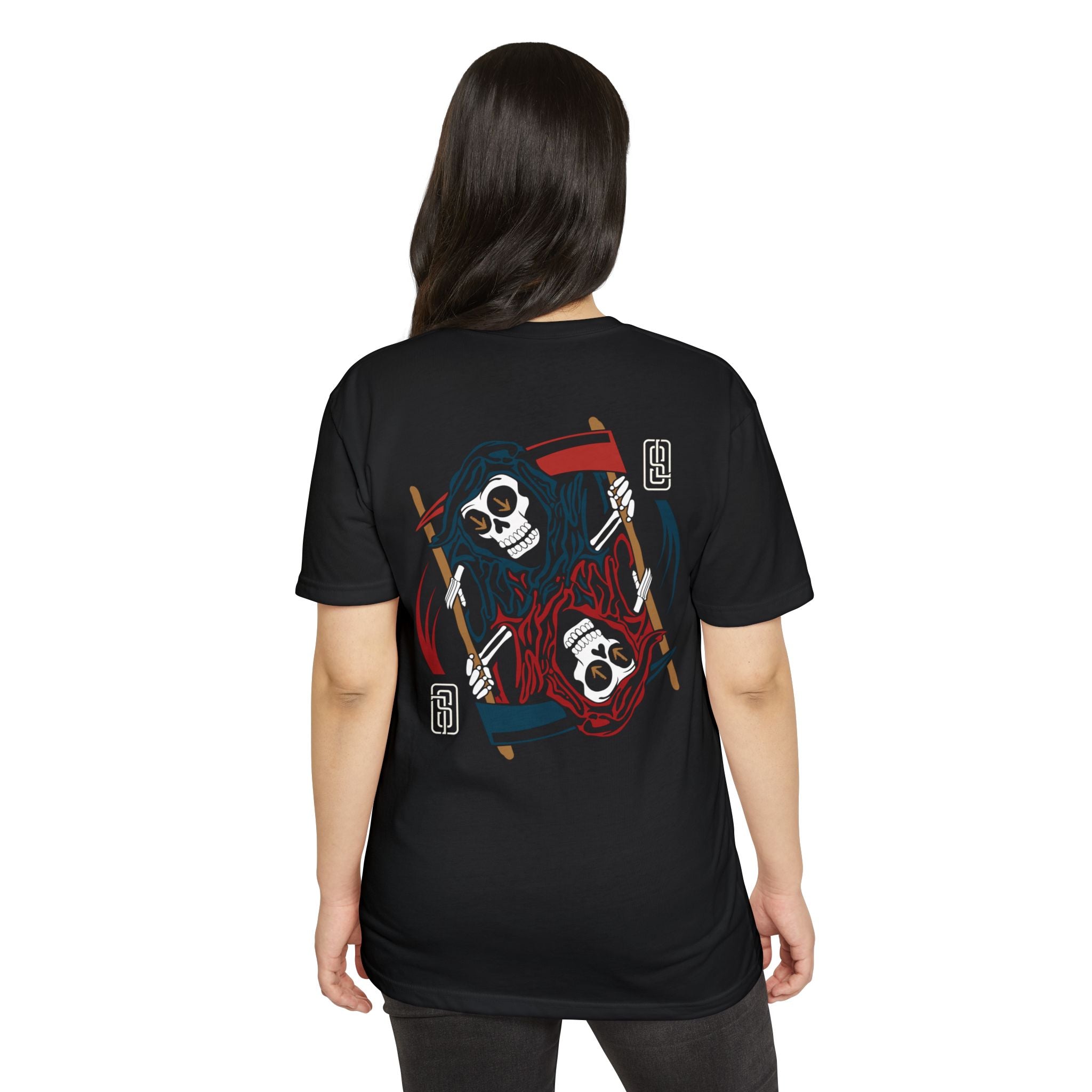 "Ouroboros" Grim Reaper Playing Card Graphic Tee - Gothic Tattoo Flash Skeleton Premium Next Level 6210 T-Shirt