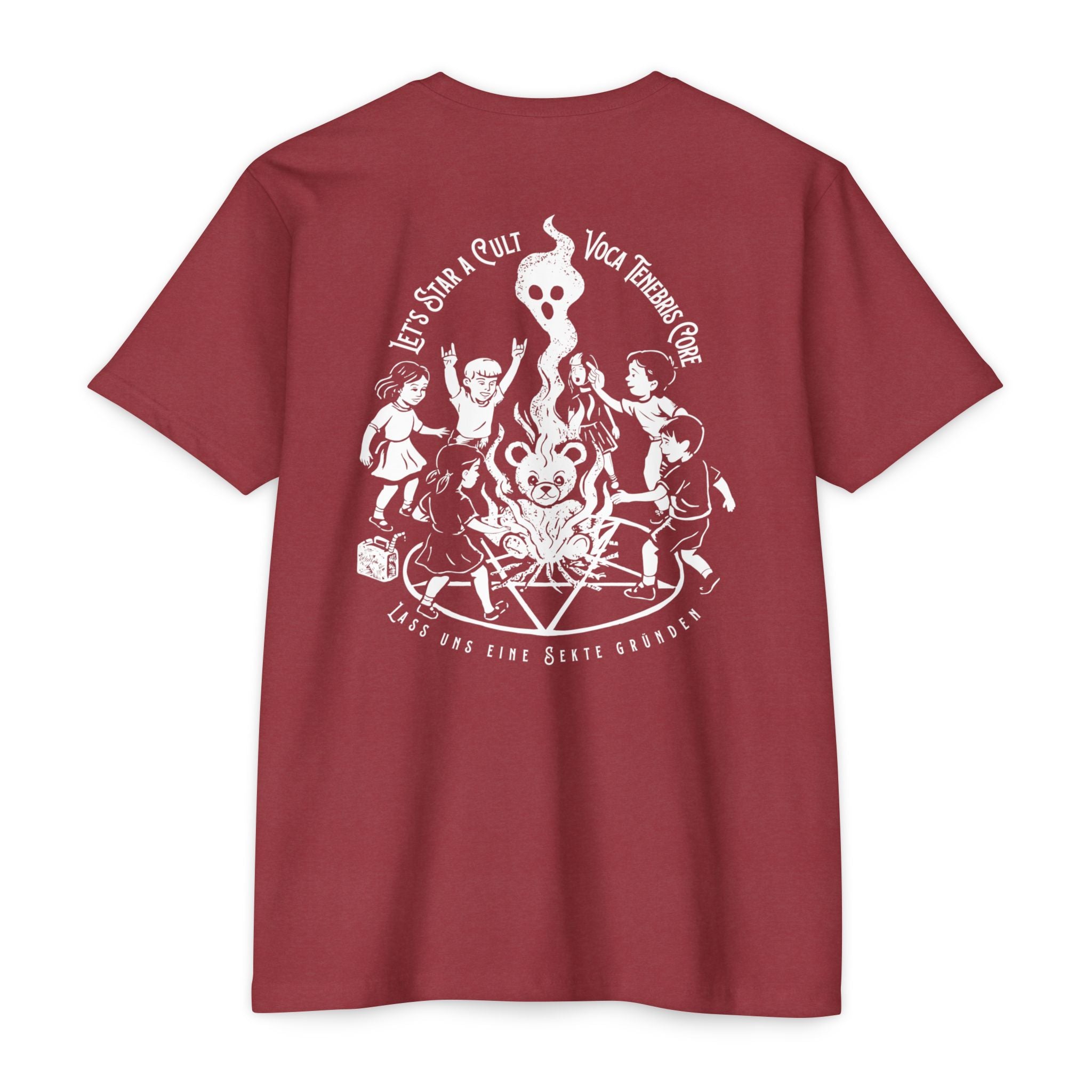 Let's Start A Cult Graphic Tee | Creepy Campfire Occult T-Shirt, Next Level 6210 Fitted Top, Vintage Pastel Grunge, Retro Dark Humor Shirt
